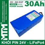 Gia Pin 24V 30Ah 50A Pin Sat LiFepo4 32140 4S2P MTM