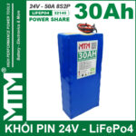 Nhan Dong Pin 24V 30Ah 50A Pin Sat LiFepo4 32140 4S2P MTM