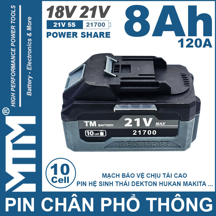Ban Pin Chan Pho Thong 21V 120A Led 2 Hong Cell 21700 8Ah