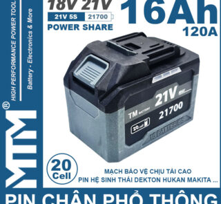 Pin Chan Pho Thong 21V 120A Led 2 Hong Cell 21700 16Ah 20cell