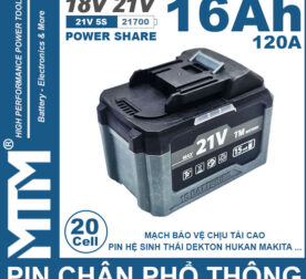 Pin Chan Pho Thong 21V 120A Led 2 Hong Cell 21700 16Ah 20cell Gia Re