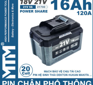 Pin Chan Pho Thong 21V 120A Led 2 Hong Cell 21700 16Ah 20cell Gia Re