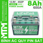 Ac Quy Pin Sat 8Ah 600A 4S2P Cell Pin Sat 26650 YT4 Nap Trong