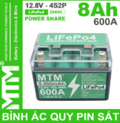 Ac Quy Pin Sat 8Ah 600A 4S2P Cell Pin Sat 26650 YT4 Nap Trong