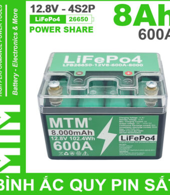 Ac Quy Pin Sat 8Ah 600A 4S2P Cell Pin Sat 26650 YT4 Nap Trong