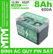 Binh Ac Quy Pin Sat 8Ah 600A 4S2P Cell Pin Sat 26650 YT4 Nap Trong Chinh Hang